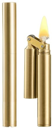 Vintage GrabenFeuerzeug Kerosin Kupfer Zigarettenanzünder Cool Messing Großes Geschenk für Männer Papa Ehemann (Gold)