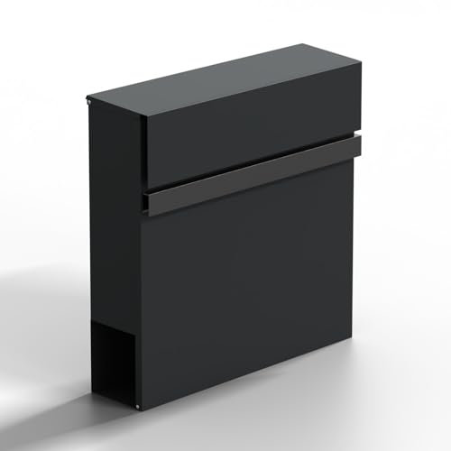 Cassetta delle lettere | antracite | acciaio verniciato a polvere | serratura a cilindro di sicurezza | grande apertura | montaggio facile | rotolo di giornali | adatto per esterni