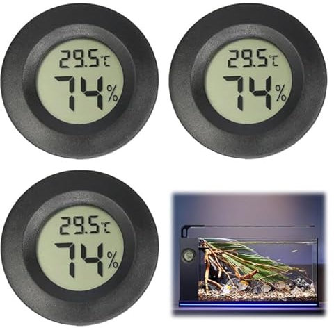 3 Piezas Mini Termómetro Interior del Higrómetro Digital Casa Temperatura y Medidor de Humedad para la Sala Estar Invernadero Bodega Sótano Almacén (Negro)