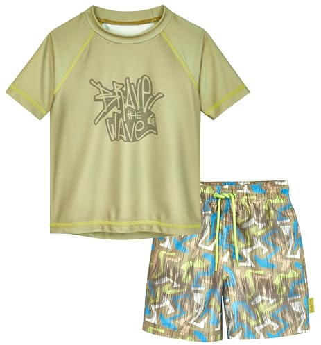 Playshoes Zweiteiler Rash Guard-set, Wave Olive, 158 cm – 164 cm