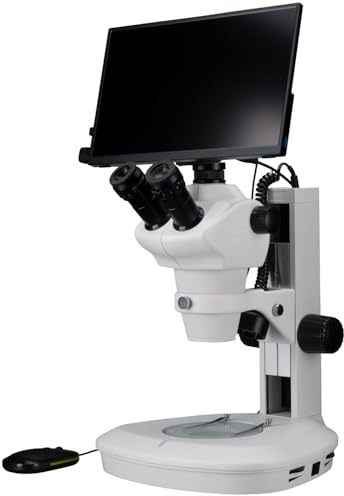 BRESSER Stereo Microscope Science ETD-201 8-50x Trinocular Zoom with MikroCam PRO HDMI Autofocus Microscope Camera and Full HD MINI HDMI Display (13.3)
