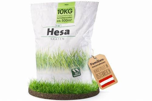 Hesa Césped sombra RSM 7.4, 10 kg para aprox. 500 m², semillas de césped premium para sombra y sombra parcial, semillas de hierba para superficies sombreadas y semilleros, calidad profesional
