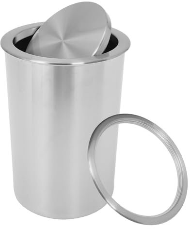 PRETYZOOM 1juego Cubo de Basura Empotrable de Acero Inoxidable con Tapa Abatible Diseño Moderno y Duradero para Cocina y Baño Fácil Limpieza y Mantenimiento para Encimera