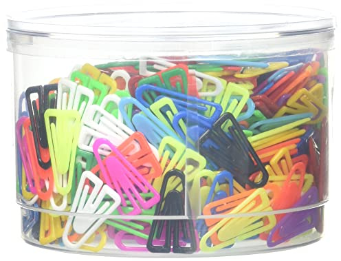 Laurel Plastiklips Reusable & Recyclable Paperclips - Assorted 25mm Tub of 500