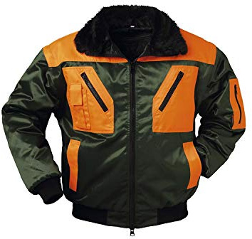 Feldtmann Norway - Giacca da pilota 4 in 1, XXXXL, colore: Verde foresta, arancione