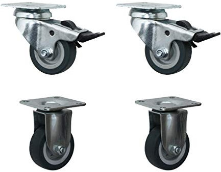 Set 50 mm Apparaterollen Transportrollen Lenkrollen Bockrollen Möbelrollen