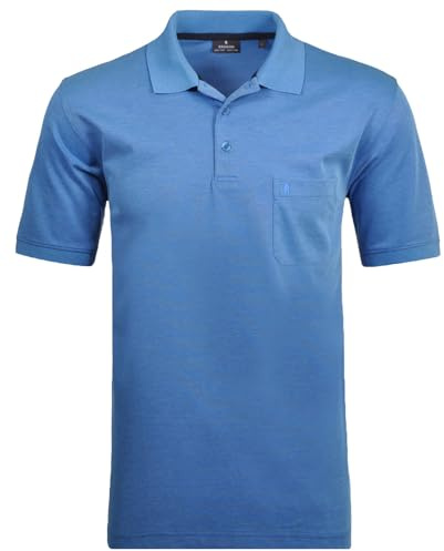RAGMAN Herren Kurzarm Softknit Poloshirt ,Gr:-M ,Farbe:-Blau