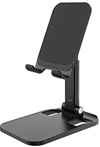 XPEX 1 Supporto per Telefono Regolabile, Supporto per Telefono, Base di Supporto Pieghevole per Desktop, Tablet e Smartphone (Nero)