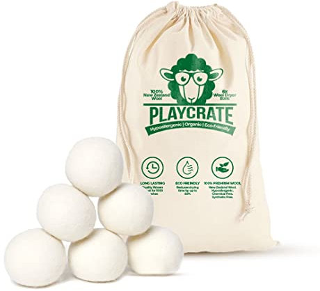 Lot de 6 Balles de Séchage - Boules de séchage en laine biologique - Réduit le temps de séchage, les plis et l'électricité statique - Laine de Nouvelle-Zélande 100 % hypoallergénique Sécheuse_Ball_6