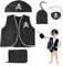 MIVAIUN 5 Stück Kinder Piraten Kostüm Set Verkleidung Piraten Zubehör Piratenhut Weste Geldbeutel Augenklappe Haken Piratenkostüm Zubehör für Halloween Mottoparty Cosplay(5 Stück)