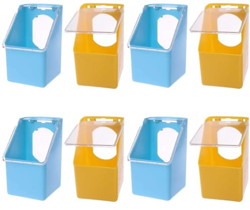 FRCOLOR Pigeon Feeders 8 Pcs Hanging Bird Feeder and Water Combo for Pigeons and Parrots Easy Clean Plastic Food Container Pet Cage Supply