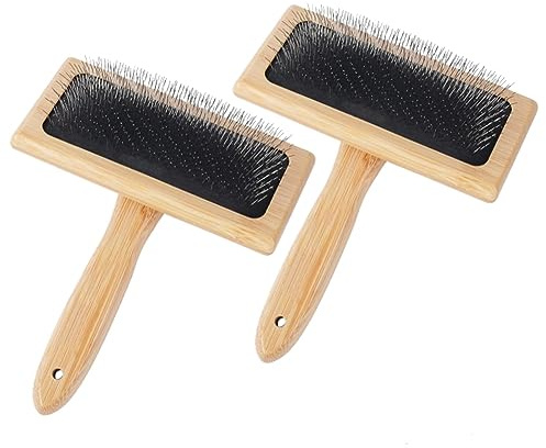 Qeunrtiy 2 Cardadoras de Lana, Cardadoras de Mano Grandes de 6,1 Pulgadas X 4,8 Pulgadas para Lana, Herramienta para Mezclar Fieltro de Lana Artesanal, Cepillo Rebanador para Mascotas