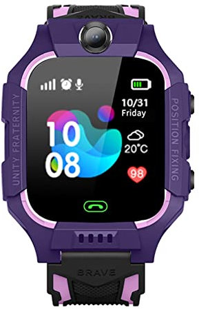Kids Smart – Tracker GPS da 380 mAh, allarme fotocamera SOS, impermeabile, touch screen per bambini con touch screen HD, orologio da polso intelligente per bambini dai 4 ai 12 anni, cinturino in