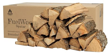 Legna da ardere di quercia di alta qualità, 45 l, essiccata al forno, tronchi da 25 cm, sotto il 15% di umidità, ideale per forno, camino, barbecue, barbecue e falò, legna da ardere, legna da ardere