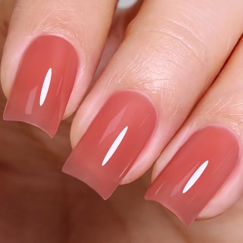 Imtiti Rose Brown Jelly Gel Nail Polish 10ML Sheer Translucent Soak Off UV LED Buildable Terracotta Dusty Rose Glass Effect Long Lasting 28+ Days High Gloss Salon Nail Art Women Girls Gift 0.34 fl oz