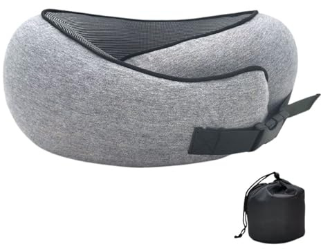 crazy bean Cuscino da Viaggio Memory Foam con Supporto Cervicale Aereo Ergonomico per il Collo Regolabile Leggero Per Viaggi, Treni, Gli Aerei o per il Riposo A Casa