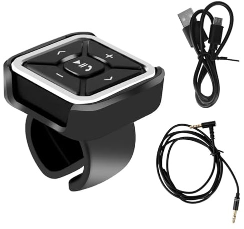 Bluetooth media-fjärrkontroll för rattknappar, IPX4 vattentät telefonkontroll samtal musikkontroll för bil cykel motorcykel knappar smartphone-kontroll för Android iOS telefon