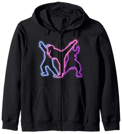 Karate Girl Martial Arts Silhouettes Women Girls Taekwondo Zip Hoodie