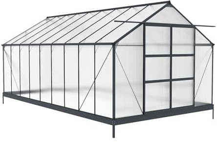 Vente-unique-Serra da giardino con base da 16,9 m² in Policarbonato Antracite - IXORA