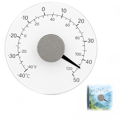 1 Pieza Termómetro de Ventana, Termómetro Meteorológico, Medidor de Temperatura, Sin Necesidad de Baterías con Esfera Transparente, Ofrece Lecturas Precisas En Todo Momento, para Hogar, Oficina