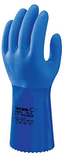 SHOWA 660, Enduction de PVC, Chimique, Bleu, 8/M