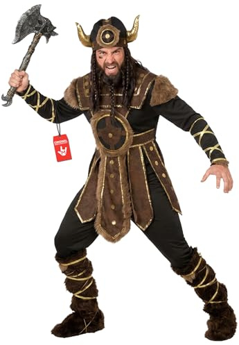 Morph Disfraz Vikingo Adulto, Traje Guerrero para Carnaval - Talla L