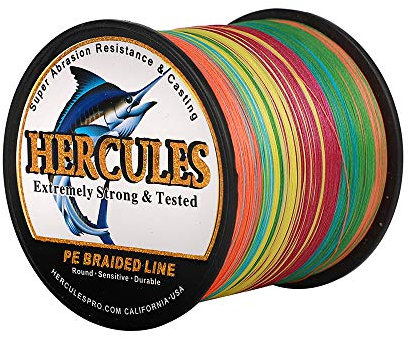 HERCULES Super Cast 100m - 2000m Yards Geflochtene Angelschnur 10lb - 300lb Test für Salzwasser Süßwasser PE Geflecht Fischdraht Superline 8 Stränge