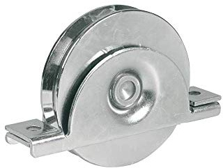 COPPIA Ruote per cancelli 1 cuscinetto Gola Tonda con supporto interno ART. 392 IBFM in acciaio zincato disponibili in diametro 80-100-120 (Diametro 80 mm)