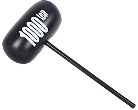 Toyvian Inflatable Hammer 1000 Ton Joke Hammer Prop Playground Pool Toy Black