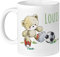 GRAZDesign Fußballtasse mit Namen Kinder Fussball Tasse, personalisiertes Geschenk Weihnachten Geburtstag, Kindertasse Becher, Keramik, 330ml