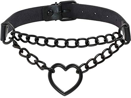 MILAKOO Heart Chain Choker Collana per donna Steampunk Goth Emo Collare Collana regolabile