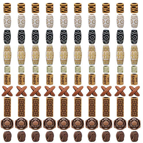 100 Pcs Plastic Dreadlocks Beads Beard Hair Beads Necklace Beard for DIY Bracelet Pendant Beard Hair Pendant Necklace Jewelry
