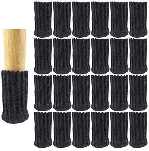 24pcs de Chaussette Chaise pour Pieds de Chaise, Pieds de Meubles pour éviter Les Rayures et réduire Le Bruit, Patins Antidérapants, Se déplacer Facilement (noir)