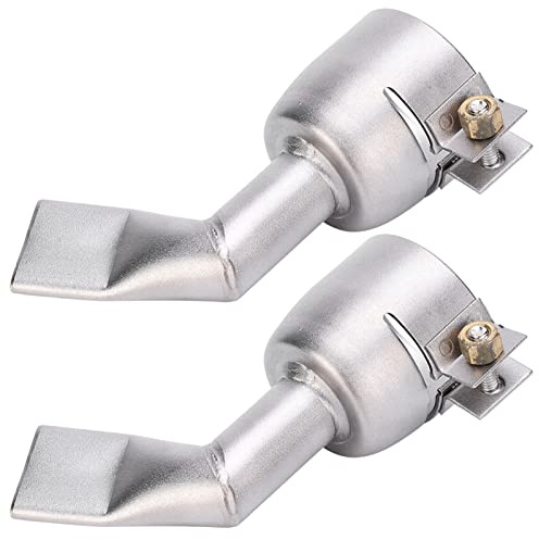 2 piezas boquilla de soldadura de pistola de aire caliente 120 grados soldador de acero inoxidable antorcha de calentamiento boquilla de puntas planas para accesorios de soldadura de hoja de plástico