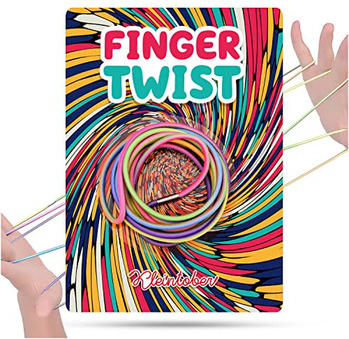 Kleintober Premium Finger Twist I Kinder Fadenspiel I Fingertwist mit Videoanleitung I Fädelspiel I Fingerspiel I Beschäftigung Autofahrt Kinder I Knoten Übungsset I Kinder Geschenke