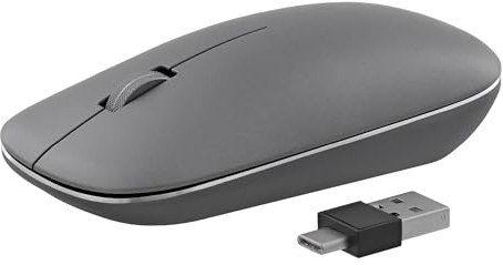 T'nB - Souris sans Fil Design Élégant, en Aluminium, Connexion Bluetooth USB-A Et USB-C, Haute Autonomie, Compatible Mac PC, Précision 2400 DPI - Gris