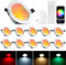 10er 9W RGBWC+CCT LED Spots 230V, WiFi Bluetooth LED Einbaustrahler Dimmbar LED Einbauspots Flach LED Downlight Einbauleuchten, RGB+2700K-6500K, APP Steuerung, Kompatibel mit Alexa Google Home