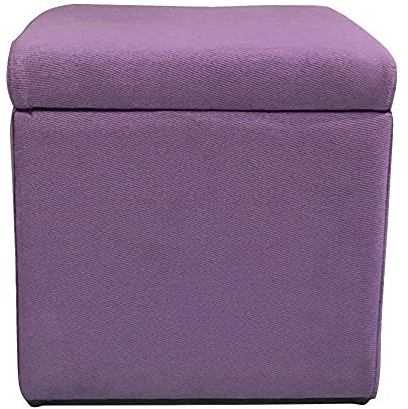 Storage Ottoman Cube,Linen Fabric Upholstered Footstool Seat with lid Comfort Storage Box Living Room entryway -Dark Grey 13''x13''x13''