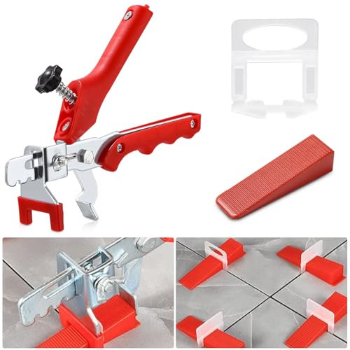 Zaxiva 600 Système de Nivellement Carrelage, 2mm localisateur de carrelage+ 500 Clips+100 pièces Cales réutilisables Ensemble, l'aide à la pose des carreaux, Pour les professionnels