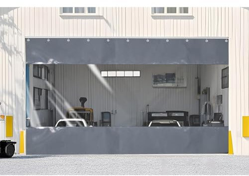 Portes de maison - Rideaux de séparation de garage, extérieur Rideau en vinyle Clôture de patio transparente, Très résistant Panneaux de bâche imperméable pour Gazebo Balcon Pergola(2.5X2.5M/8.2x8.2FT