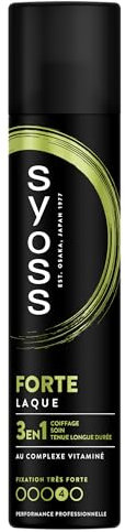 SYOSS, Laque Tenue Forte, 3en1, Coiffage, Soin, Tenue longue durée, Formule au complexe vitaminé, Provitamine B5, Niacinamide, Fixation très forte, Performance Professionnelle, 300ml