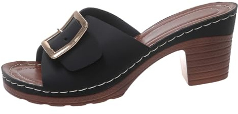 Générique Sandales Femme Talon Chaussure Compensées Sandale a Sexy Chaussures Confortable Orthopedique Espadrilles Chausson Ete Talons Pantoufles Et Elegante Ouverte 38