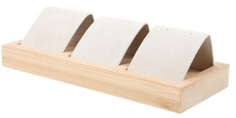 CTIRCHIU Organizer Porta Orecchini a Bottone Beige, Espositore Da Tavolo Stabile Per Ragazze, Supporto Per Orecchini Fori Antiscivolo e Design Versatile Decorativo