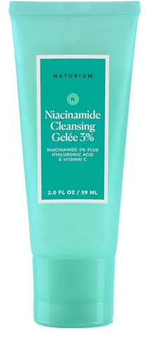 Naturium Niacinamide Cleansing Gelée 3% Plus Hyaluronic Acid & Vitamin C, Gentle & Smoothing Face Wash - Mini