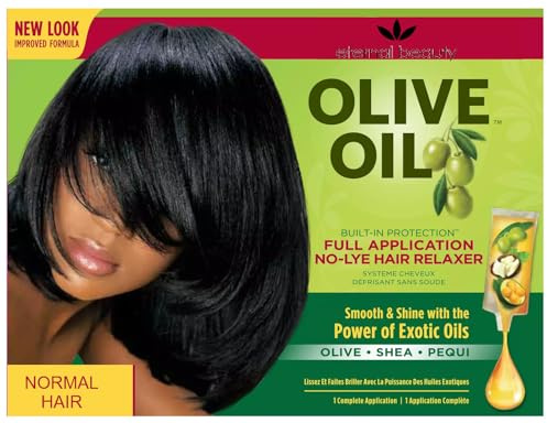 Olive Oil No-Lye Hair Relaxer, Normal Hair, Full Application with Shea and Pequi Oil, New Improved Formula BY Eternal Beauty