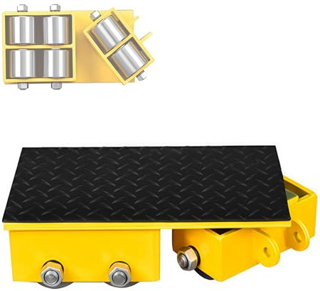 Carro de transporte para maquinaria pesada, patines industriales rectos y giratorios con ruedas de acero, adecuados para almacenes.(Steel wheel,TURN_12TON)