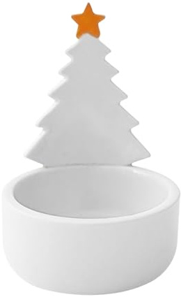Portavelas para árbol de Navidad, 12,5 cm de cerámica, candelabro festivo, 7,2 x 10,2 cm, cena romántica o crea un ambiente agradable en cualquier habitación
