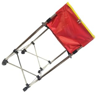wisoolkic Caja de Almacenamiento de Pelotas Tenis Nailon Acero Inoxidable para Entrenamiento Tenis, Canasta béisbol sóftbol Gran Capacidad, Recipiente Almacenamiento con Altura, Rojo, 76~96 cm