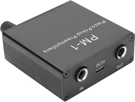 VELATEMOR Preamplificatore Pickup Piezo Amplificatore Pickup Piezo Preamplificatore per Chitarra Violoncello Violino Ukulele Mandolino con Cavo da 6,35 Mm 10 Ore di Durata della