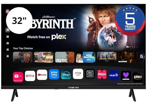 Stream System - Smart Easy Whale TV 32, HD Ready, Frameless (senza cornice), Chromecast e Miracast integrati, Google Assistant, WiFi, DVB-T2/C/S2 - Modello S32HWKA1
